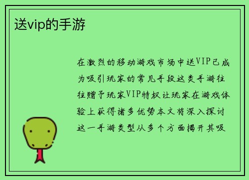 送vip的手游